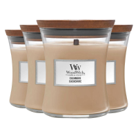 4X WoodWick Geurkaars Medium Cashmere 275 gr