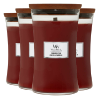 4X WoodWick Geurkaars Large Cinnamon Chai 611 gr