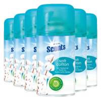 6X At Home Automatische Spray Navulling Fris Katoenlinnen 250 ml