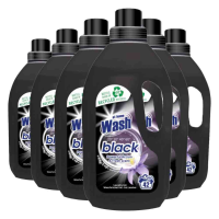 6X At Home Wasmiddel Black 42 Wasbeurten Zwart 1,5 liter