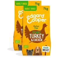 2X Edgard & Cooper Hondenvoer Bio Kalkoen   Bio Kip 7 kg