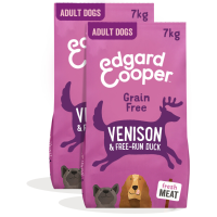 2X Edgard & Cooper Hondenvoer Droog Hert   Scharreleend 7 kg