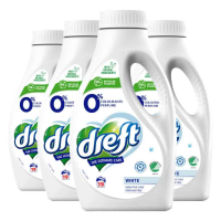 4X Dreft Vloeibaar Wasmiddel 0% Witte Was 19 Wasbeurten 988 ml