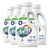 4X Dreft Vloeibaar Wasmiddel 0% Gekleurde Was 19 Wasbeurten 988 ml