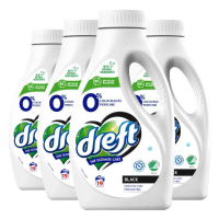 4X Dreft Vloeibaar Wasmiddel 0% Donkere Was 19 Wasbeurten 988 ml