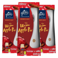 3X Glade Automatic Spray Houder Warm Apple Pie 269 ml