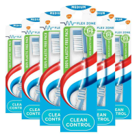 6X Aquafresh Tandenborstel Clean Control Medium