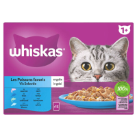 Whiskas 1+ Vis Selectie in Gelei Maaltijdzakjes Multipack 24 x 85 gr