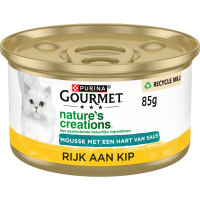 24X Gourmet Nature's Creations Kattenvoer Nat Mousse met Saus Kip 85 gr