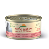 24X Almo Nature HFC Complete Kattenvoer Nat Kitten Zalm & Tonijn 70 gr