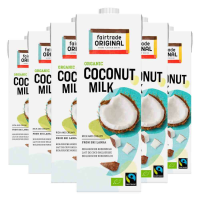 6X Fairtrade Original Kokosmelk Biologisch 1 liter