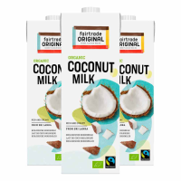 3X Fairtrade Original Kokosmelk Biologisch 1 liter