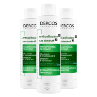 3X Vichy Dercos Anti roos Shampoo Normaal Tot Vet Haar 200 ml