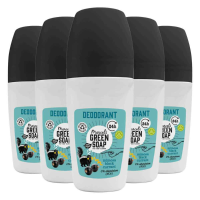 5X Marcel's Green Soap Deodorant Roller Mimosa & Blackcurrant 50 ml