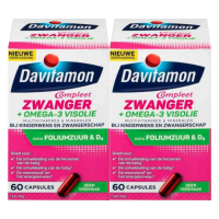 2X Davitamon Compleet Mama Omega 3 Visolie 60 capsules
