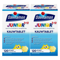 2X Davitamon Junior 3+ Kauwvitamines Banaan 120 kauwtabletten