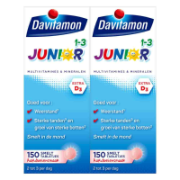 2X Davitamon Junior 1+ Multivitamines en Mineralen 150 tabletten