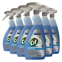 6X Cif Professional Glas  en Interieurreiniger Pro Formula 750 ml