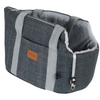 Boony Hondentas Linnenlook + Draagband Grijs 46 cm