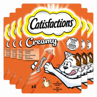 6X Catisfactions Kattensnack Kip Creamy 4 x 10 gr