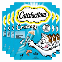 6X Catisfactions Kattensnack Zalm Creamy 4 x 10 gr