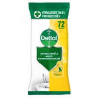 1+1 Gratis: Dettol Antibacteriële Reinigingsdoekjes Sprankelende Citroen 72 stuks