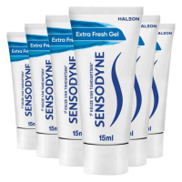 6X Sensodyne Tandpasta Extra Fresh Gel Mini 15 ml