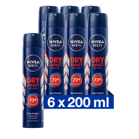 6X NIVEA Men Anti Transpirant Spray Dry Impact 200 ml