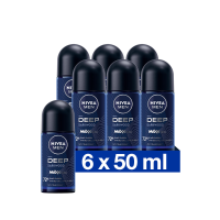 6X NIVEA Men Deodorant Roller Deep 50 ml