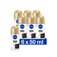 6X NIVEA Deodorant Roller Black & White Silky Smooth 50 ml