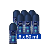 6X NIVEA Men Deodorant Roller Dry Fresh 50 ml