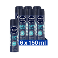 6X NIVEA Men Deodorant Spray Dry Fresh 150 ml