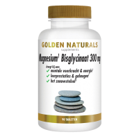 2X Golden Naturals Magnesium Bisglycinaat 300mg Vegan 90 tabletten