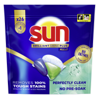2+3 Gratis: Sun Brilliant Shine+ All in 1 Vaatwastabletten 26 stuks