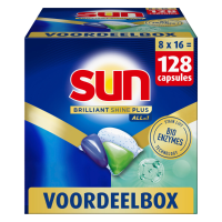 8X Sun Brilliant Shine+ All in 1 Vaatwastabletten 16 stuks