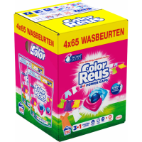 4X Witte Reus Wasmiddelcapsules 3+1 Power Caps Kleur 65 beurten