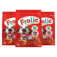 3X Frolic Hondenvoer Droog Rund 2,6 kg