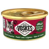24X Voskes Kattenvoer Nat Gelei Kip & Groenten 85 gr