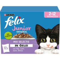 4X Felix Kattenvoer Nat in Gelei Original Junior Mix 12 stuks