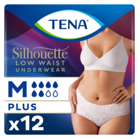 2X TENA Silhouette Underwear Low Waist Blanc Plus M 12 stuks