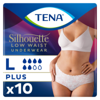 2X TENA Silhouette Underwear Low Waist Blanc Plus L 10 stuks