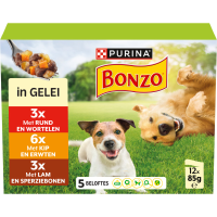 Bonzo Hondenvoer Nat Pouch in Gelei Multipack 12 x 85 gr