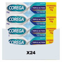 24X Corega Kleefcrème Gebitsprothese Triple Action 70 gr