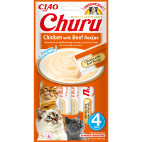 12X Ciao Churu Kattensnack Chicken & Beef 4 x 14 gr