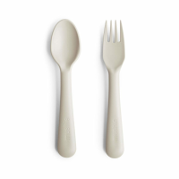 Mushie Kinderbestek Set Lepel en Vork Ivory 1 set