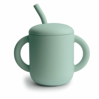 Mushie Drinkbeker met Rietje Cambridge Blue