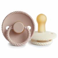 Frigg Fopspeen Rope maat 2 6 18 mnd Blush Cream 2 stuks