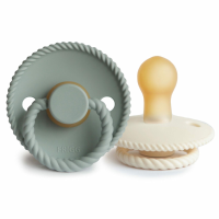 Frigg Fopspeen Rope maat 1 0 6 mnd Cream Sage 2 stuks