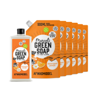 Marcel's Green Soap Afwasmiddel Sinaasappel & Jasmijn + 6 Navullingen Pakket