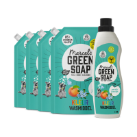 Marcel's Green Soap Wasmiddel Kleur Perzik & Jasmijn 23 Wasbeurten + 4 Navullingen Pakket